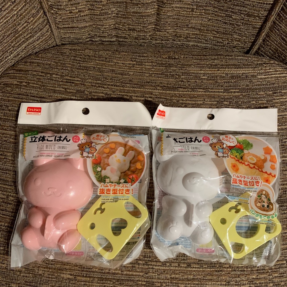 3D rice mold/cutter - cute bear and rabbit🐼🐻🐰
